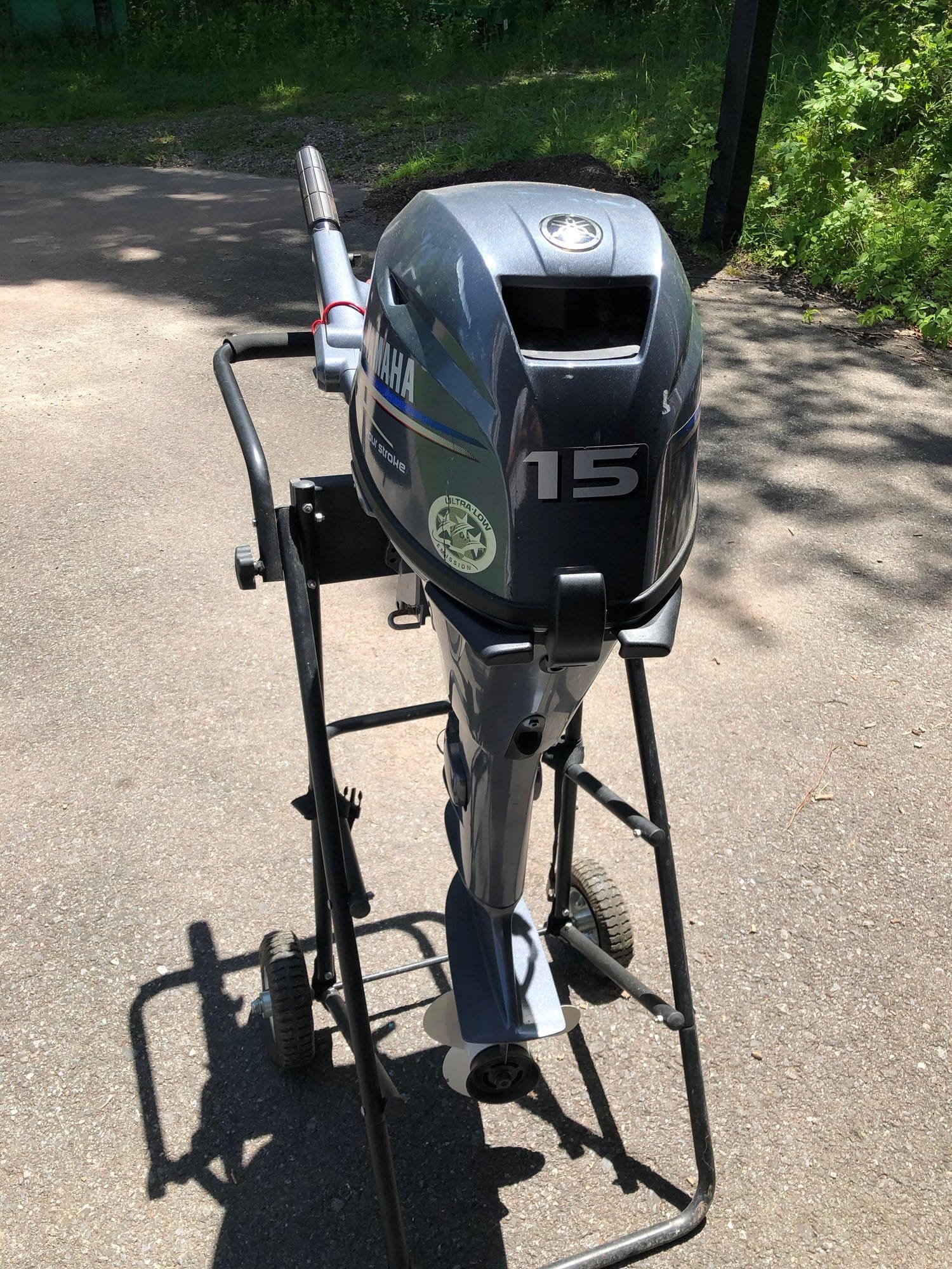 2010 Yamaha 15 HP 2 Cylinder 4 Stroke 15" Tiller Outboard Motor 1 2010 Yamaha 15 HP 2 Cylinder 4 Stroke 15" Tiller Outboard Motor